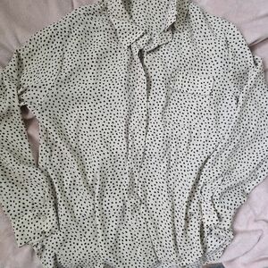 Pleione Black and White Polka Dot Blouse
